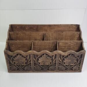 Vintage Lerner Letter Holder Mail Desk Top Makeup Organizer Caddy Bill Sorter